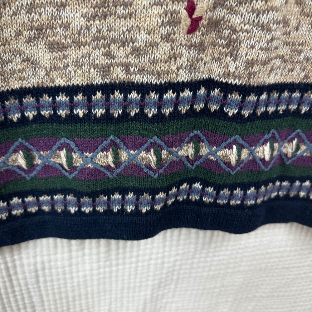 Vintage Mountain Lake Sweater Vest XL Floral Embroidered Cottagecore Cabin Fall - Picture 6 of 7